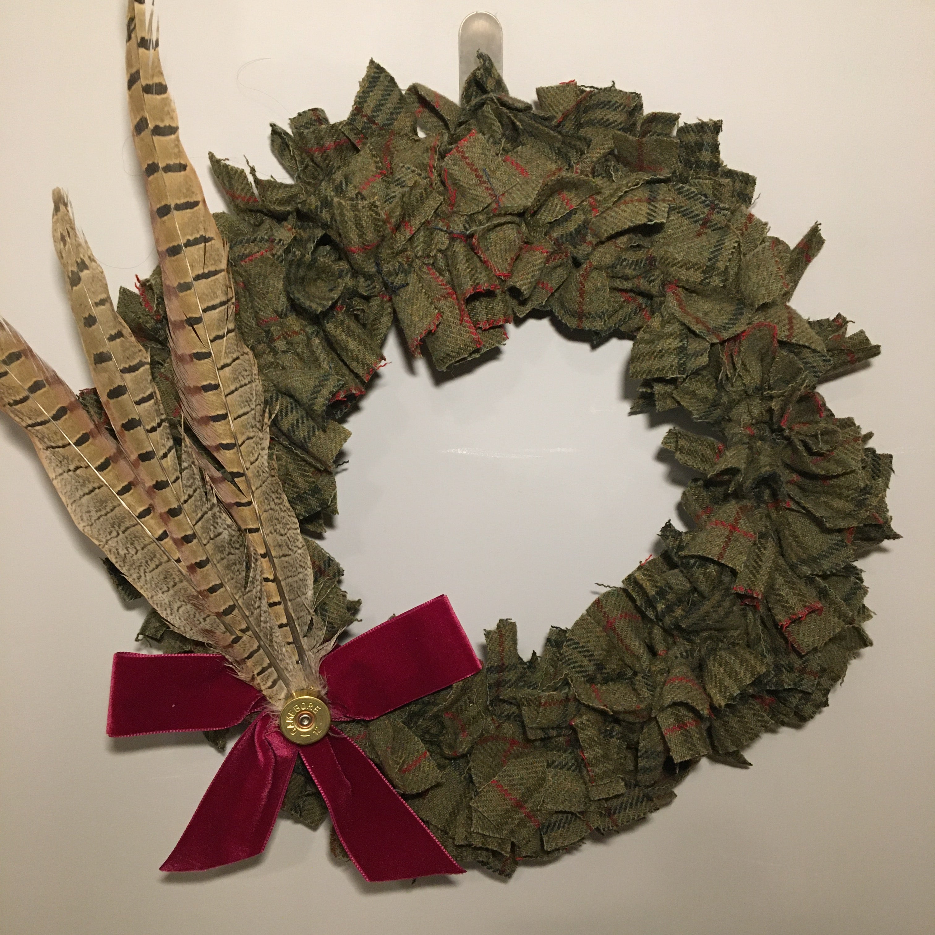 Green Tweed Christmas Wreath