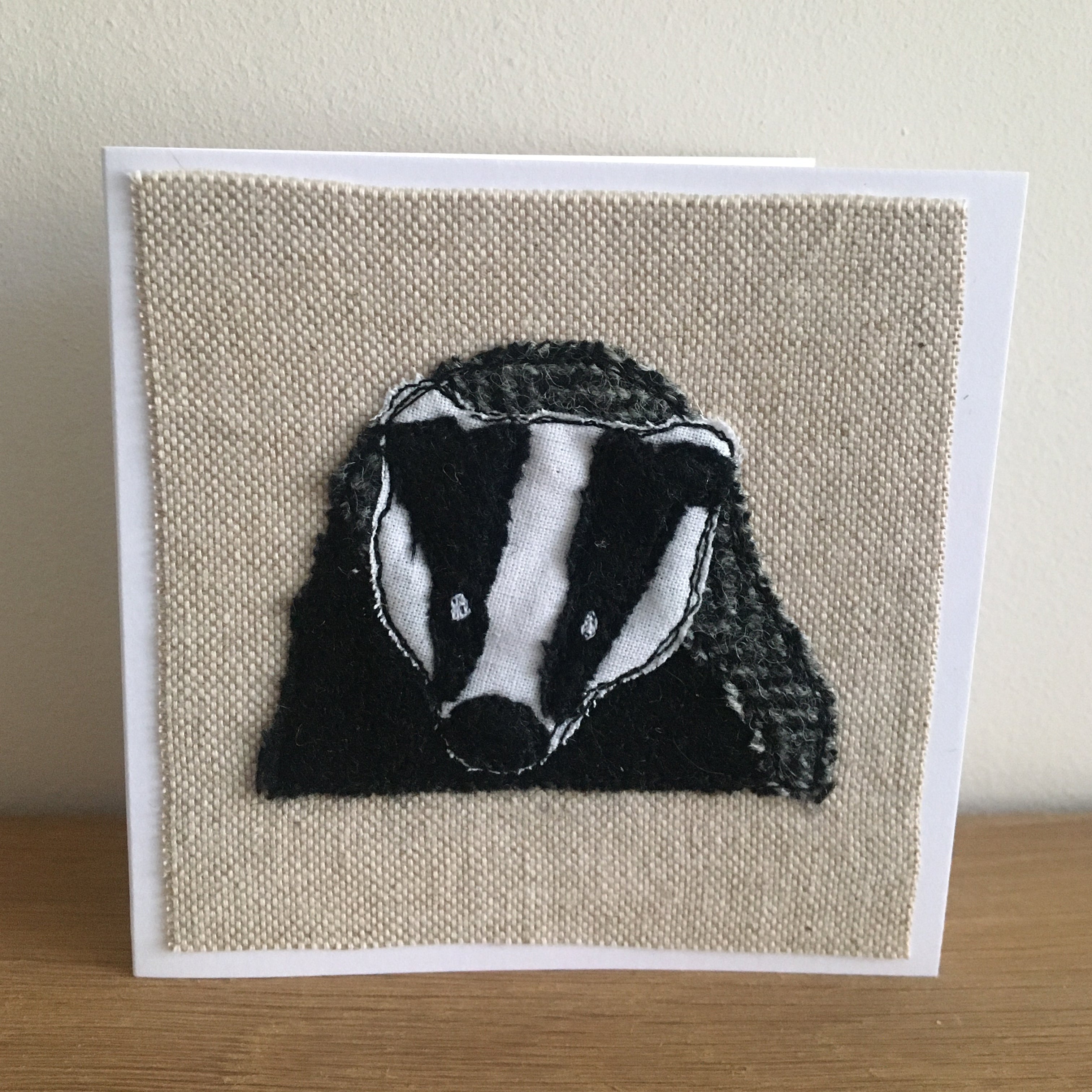 BARNABY Badger Stitched Card