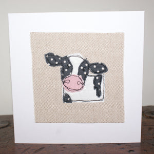 Dairy Cow Stitched Card