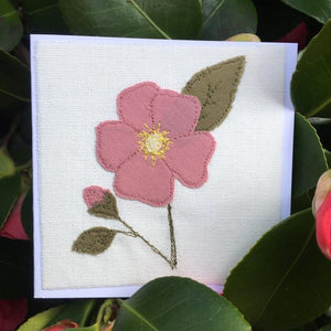 Dog rose Stitched Card