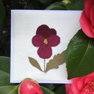 Pansy Stitched Card