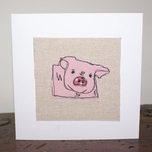 Pig Stitched Card